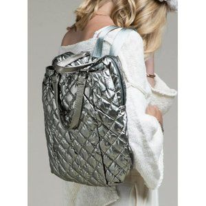 Puffer Backpack - Silver Metallic